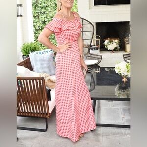 💗♥️ Draper James Net-a-Porter Pink and Red Gingham Dress by Reese Witherspoon